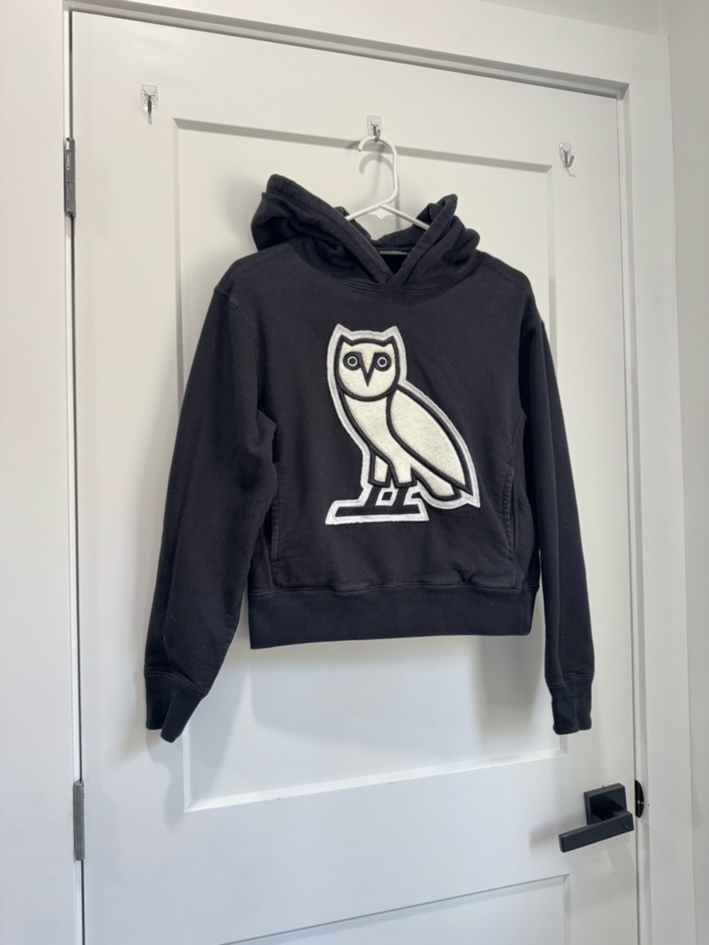 OVO Black Hoodie with Large Owl Patch